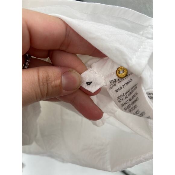 Ulla Johnson Norah White Broderie Anglaise Eyelet Flutter Sleeve Tiered Dress 4 - Picture 7 of 8